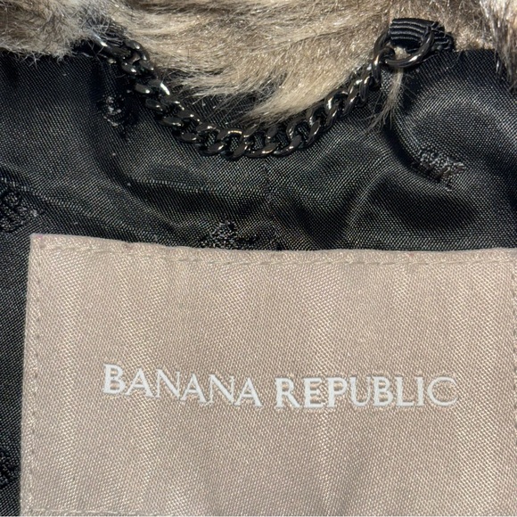 Banana Republic Brown Cozy Faux Fur High Neck Zip Up Sleeveless Winter Vest Sz M - Picture 10 of 14